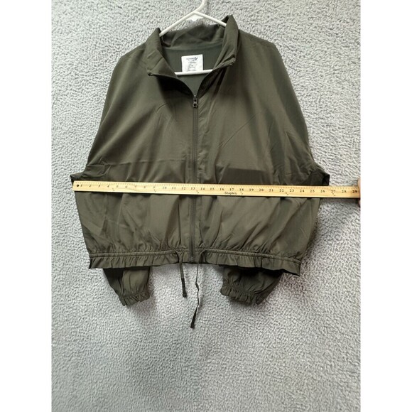 Old Navy Rain Jacket Womens 2X Green Full Zip Mock Neck Mesh Lining Windbreaker - Picture 4 of 11